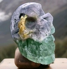 💀✨Flourite SKULL with Raw