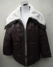 Nuage chocolate brown shiny puffer coat with sherpa lining size Large 44 in bust