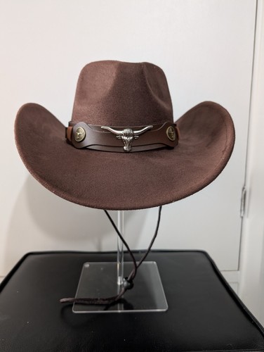 Brown suede effect bull - "suede, effect"