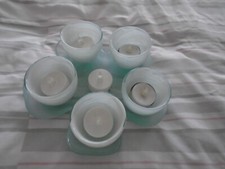 Aqua glass tealight / votives