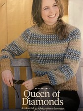 Knitting pattern ROLL-NECK RAGLAN SWEATER (with a colourful graphic design)