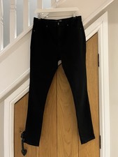 TOPSHOP 'Leigh' Black Skinny Fit Jeans. W34 L32. New Without Tags.