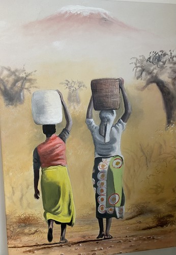 African art painting - :,