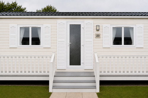 Static caravan exterior - static, window