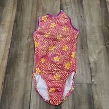 Alpha Factor Leotard Pink Spotted With Flowers Size CME