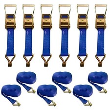6 x 50mm x 8 metre Ratchet Straps Tie Down Lashings x 5000kgs truck trailer