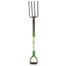 Garden Digging Fork Carbon Steel 4 Tooth Pitchfork Handle Border Ergonomic Soft