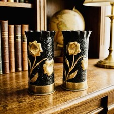WWI Trench Art Shell Vases