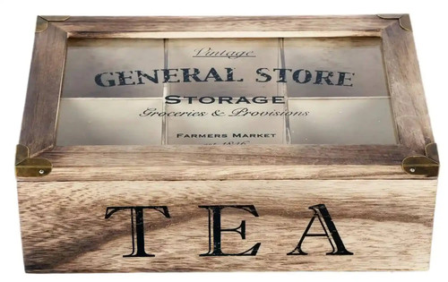 Rustic wooden tea - bag, –