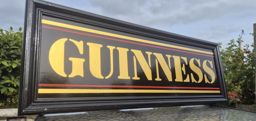 Guinness painted wooden sign - guinness,