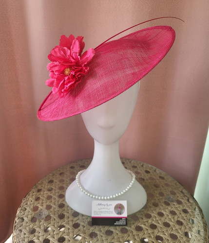 Pink sinamay wide - pink, wedding