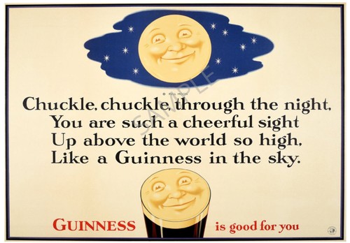 Vintage poster guinness moon - poster,