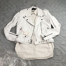 ALYSON EASTMAN MOTO Genuine Leather WHITE Jacket And Leather Shirt S $1095