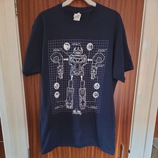 Power Rangers Schematic Navy Blue T Shirt Medium Mighty Morphin Megazord