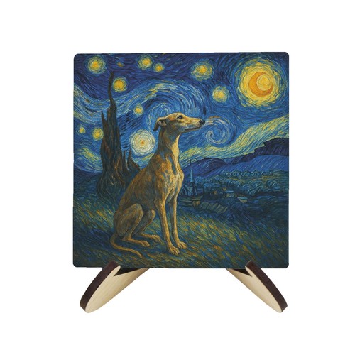Van gogh dogs ceramic coaster - ceramic,