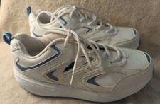 AVIA Avi-Motion White Toning Walking Shoes A395WWLD Curved Soles Blue Womens 9