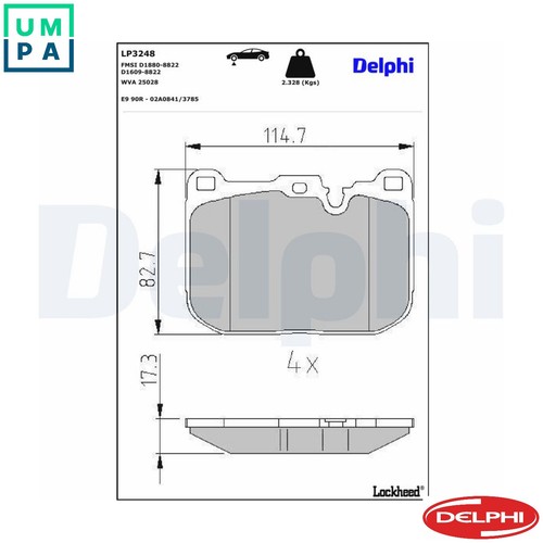Brake pad set - pad,