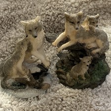 Lot Of 2 Wolf Family Figurines