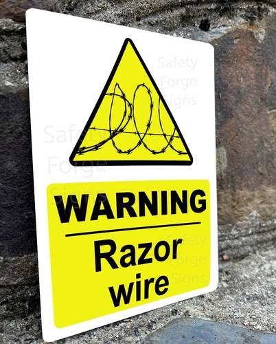 Warning razor wire metal - razor, wire,