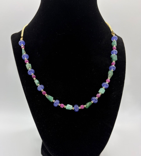 Ruby emerald tanzanite gold - ruby,,