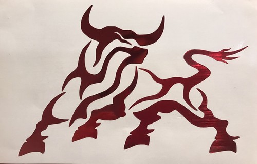Bull decal stickers color - decal, red