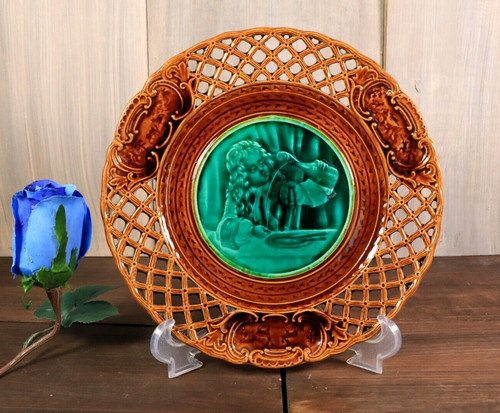 French antique majolica wall - french,