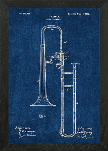 1902 slide trombone framed - slide,