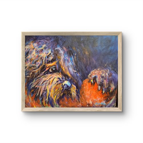 Original painting labradoodle - ,