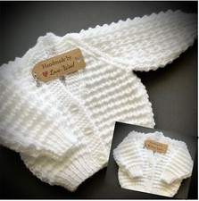 NEW Knitted Baby Cardigan 0-3 months White