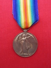 WW1 Victory Medal & Ribbon - 277204 Gnr J Hill - Royal Garrison Artillery