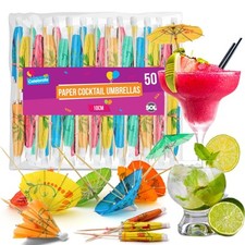 50-200pk Paper Cocktail Umbrellas | Birthday Party Drink Decorations Accessories
