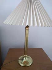 Pair of Vintage Marks & Spencer Brass Plated Table Fluted Column Lamps