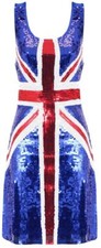 LADIES UNION JACK DRESS SEQUIN