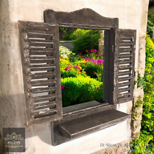 Rustic Shutter Mirror & Shelf