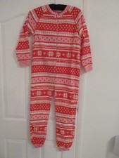 Girls Fairisle Fleece 10nesie,  All in one sleepsuit,  pyjamas - Age 11-12