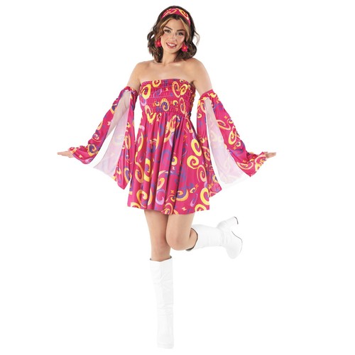 Women pink hippie costume - women`s,