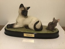 Beswick Cat & Mouse Watch It On Ceramic Base British Coal Home Shopping Network