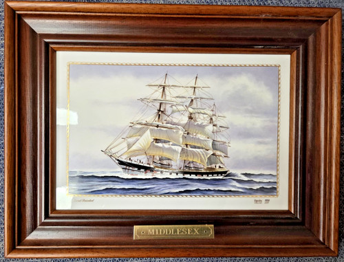 Spode hand painted ship - spode, on