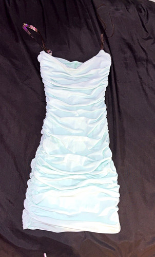 Polly blue ruched - blue, sheer