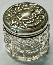 1899 Birmingham Silver Hallmarked Glass & Silver Pill Bottle (GC)