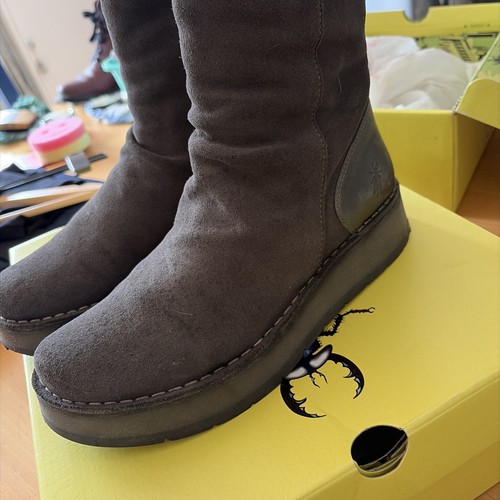 Fly london grey suede ankle - grey,