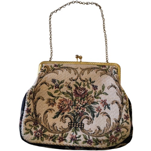 Vintage tapestry evening bag - tapestry,