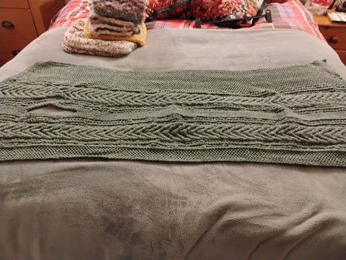 Hand knitted cabled - cabled, scarf
