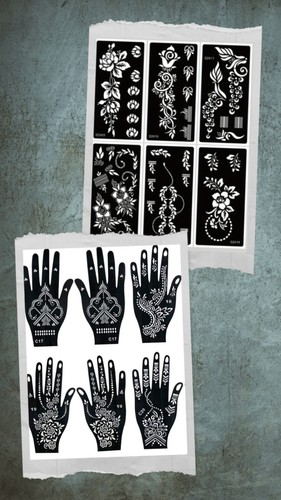 Henna stencils hand mehndi art - henna,