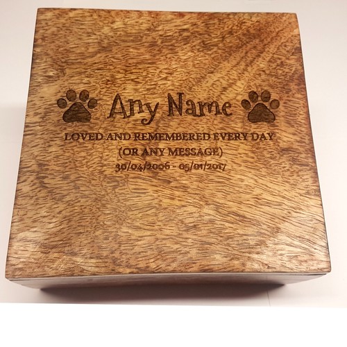 Engraved pet urn - ashes, box