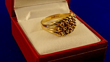 Mens Boys 9ct GOLD KEEPER RING Sz Q 1/2 Hm 1978 5.6Gr code 13n