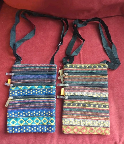 Boho hippie multi zipper purse - zipper,