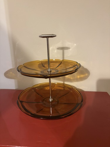 Vintage amber glass - glass, two