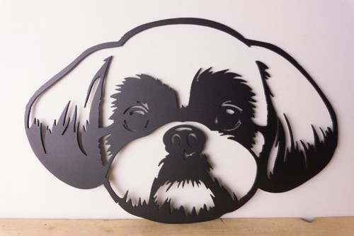 Shih tzu metal face wall - shih,