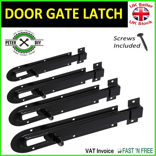 Black door latch gate - gate, bolt